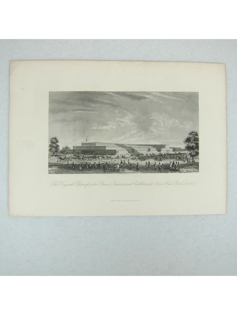 Antique 1851 Engraving Print Crystal Palace Grand International Exhibition RARE